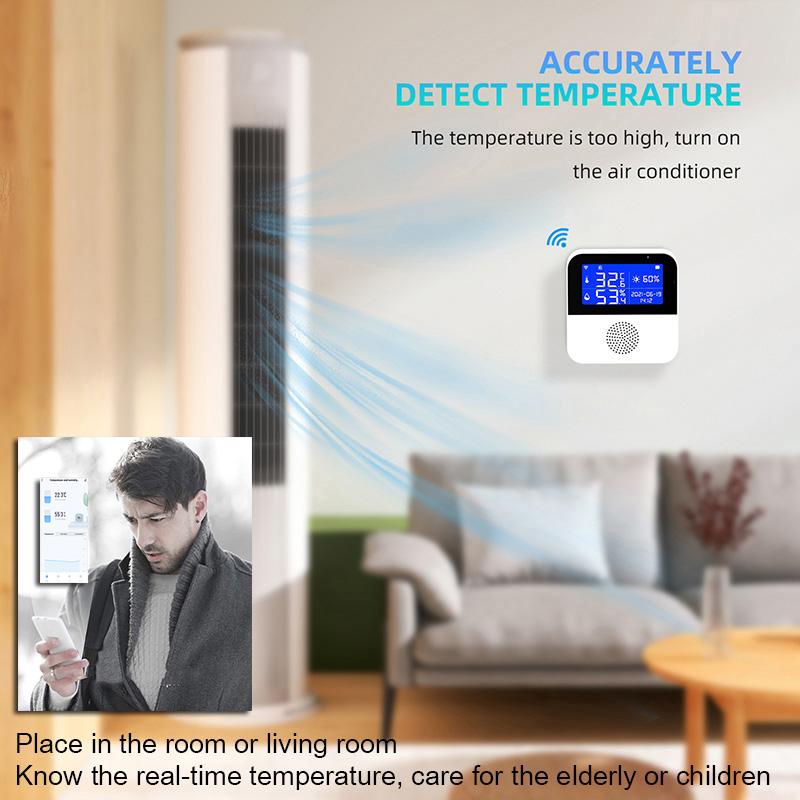 WiFi Tuya Smart Life Светодиодный дисплей Датчик температуры и влажности Гостиная Офис Аквариум в помещении Детектор температуры воды Линия
