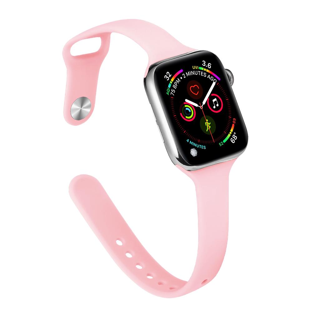 Ремешок для Apple Watch Band 40 мм, 44 мм, 45 мм, 41 мм, 38 мм, 42 мм, спортивный тонкий силиконовый браслет correa iWatch Series 8 Ultra 2 SE 7 6 3 9