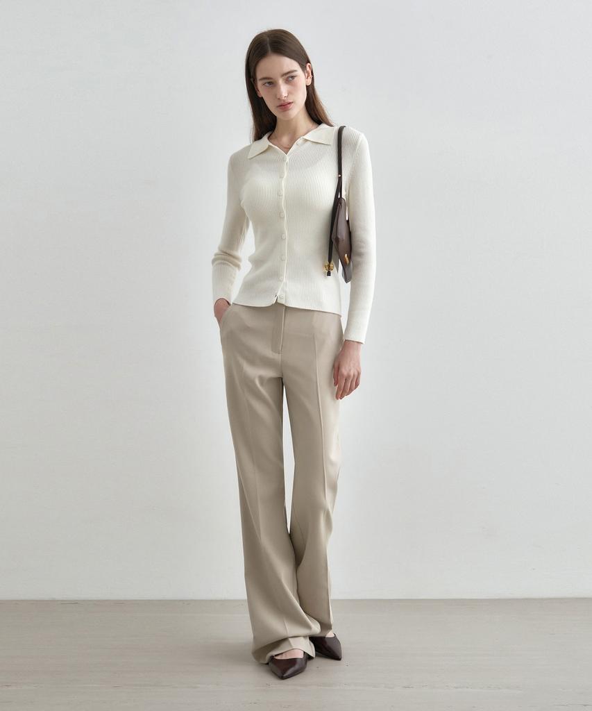 MONGDOL Semi-Bootcut Slacks Beige Mdpt021Beige