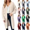 Women's Fashionable Long-sleeved Pocket, Large-sized Loose Cardigan Sweater Coat