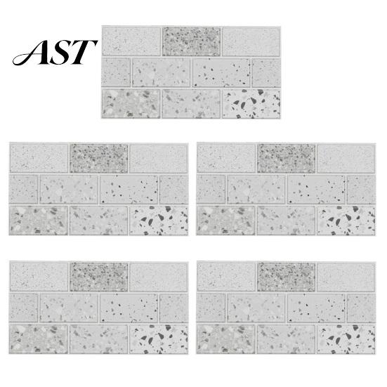 Peel Stick Tile Stickers 5Pcs Vintage Brick Stickers, Waterproof Oil?Proof Wallpaper, Flexible PVC Wall Tiles & Backsplash for Kitchen Living