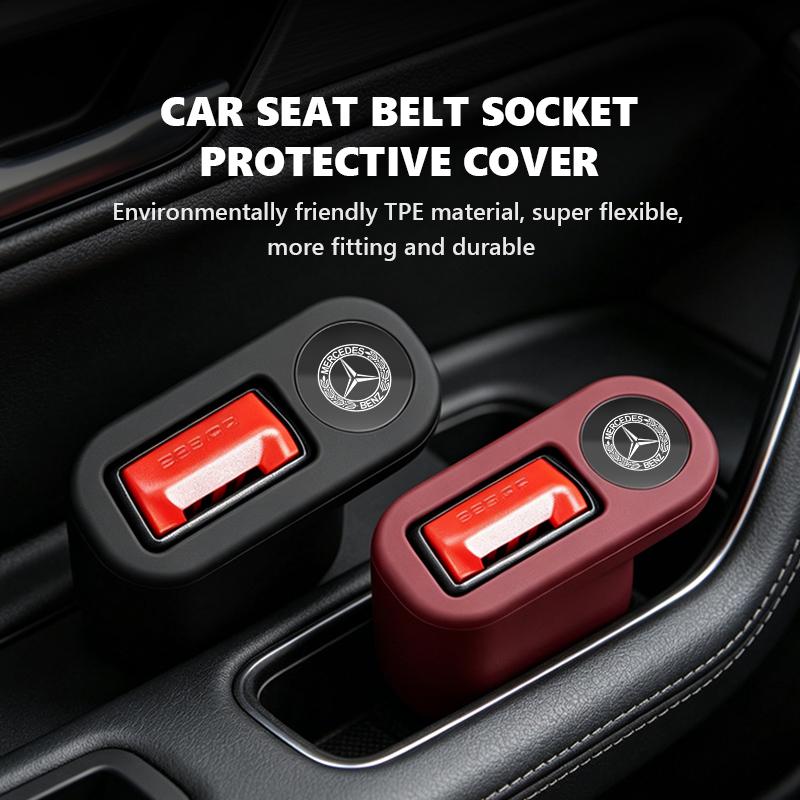 For Benz Car Seat Belt Buckle Anchor Socket Anti-collision Protect Cover Exclusive AMG SPRINTER V CLASS VIANO W124 W203 W204