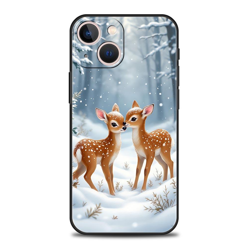 Cartoon Animal Deer Phone Case Cover for iPhone 17 16 15 14 13 12 11 Pro Max 17 Air Plus Shockproof Soft TPU Shell Fundas Capas