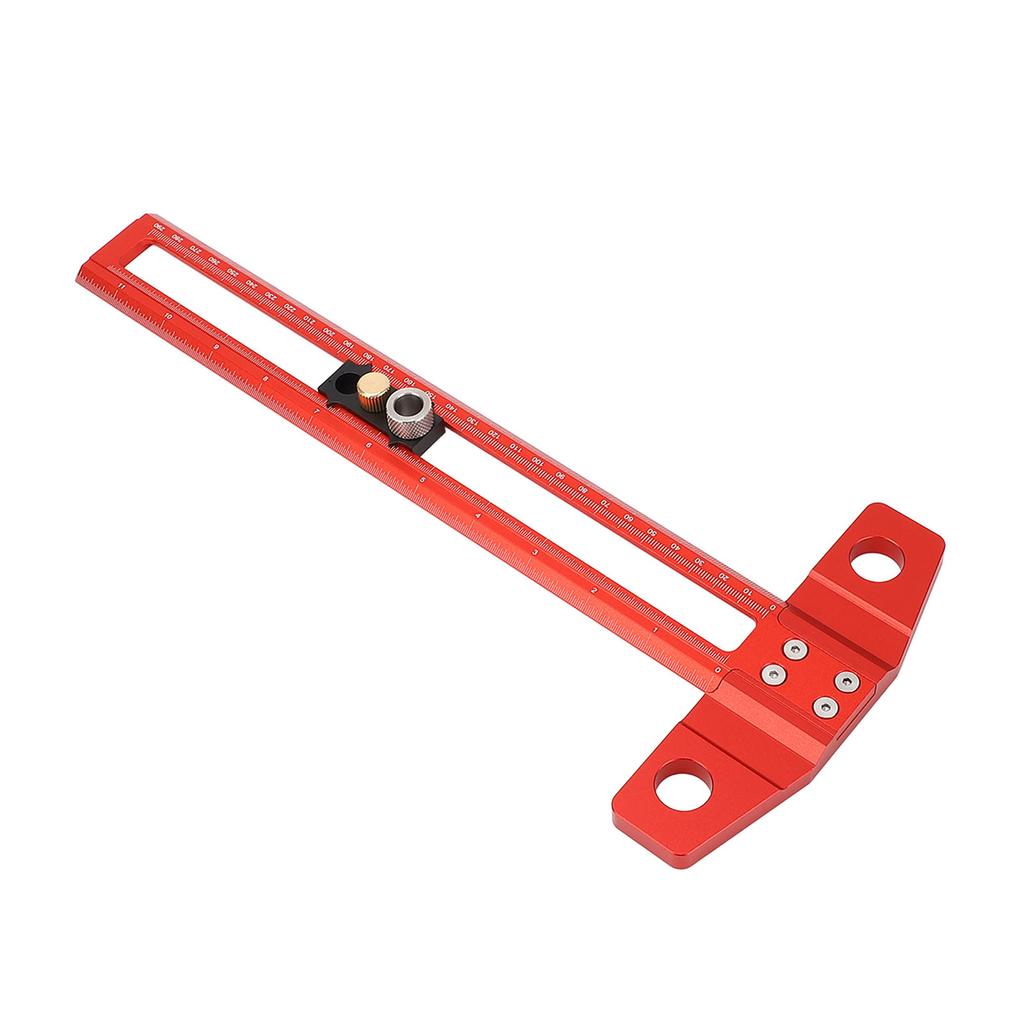 Т-образная линейка 30 см с метрической дюймовой шкалой из алюминиевого сплава, линейка позиционирования для сверления с 6 мм, 8 мм, 10 мм