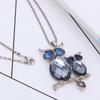 New Crystal Double Owl Long Pendant Necklace Women Fashion Sweater Necklaces Jewelry Accessories