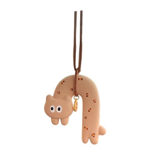 Милый кот, подвесное украшение для автомобиля с шнурком, легко устанавливается, ароматизатор, подвеска для зеркала заднего вида, подвеска для автомобильного зеркала