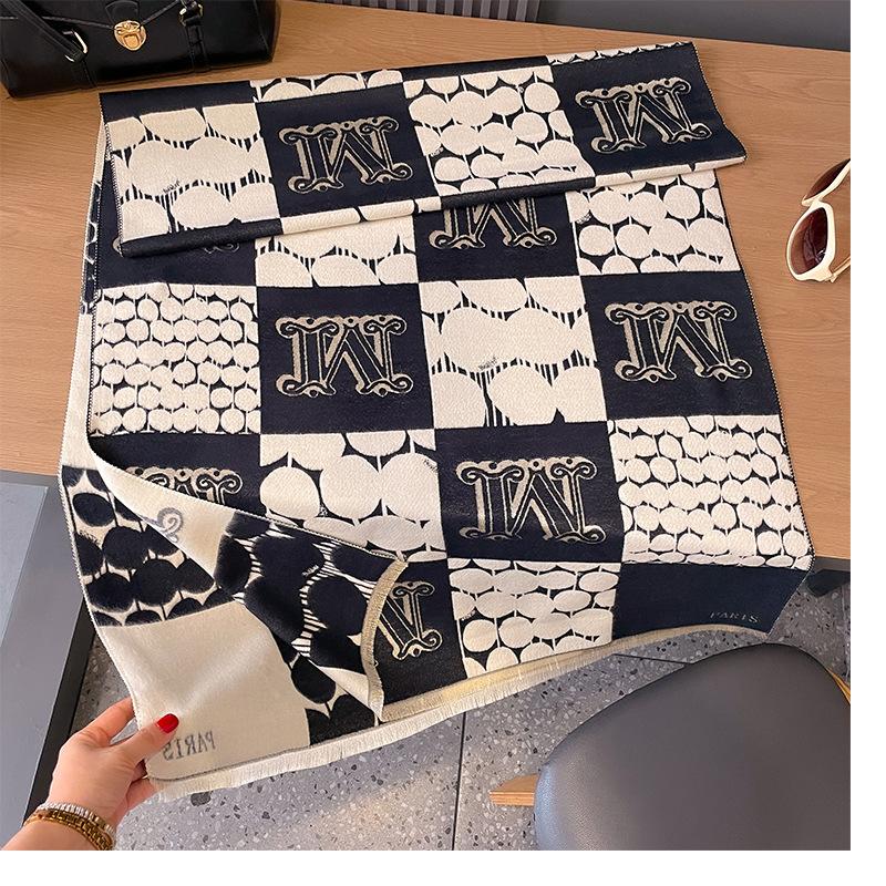 Checkered Double-Sided Thermal Scarf, Women'S Air Conditioner Shawl, And Neck Scarf