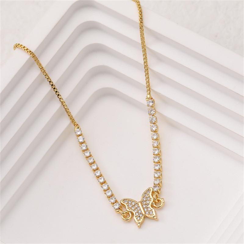 Роскошный браслет-бабочка с цирконием, золотая цепочка, выдвижной браслет для женщин, ювелирные аксессуары