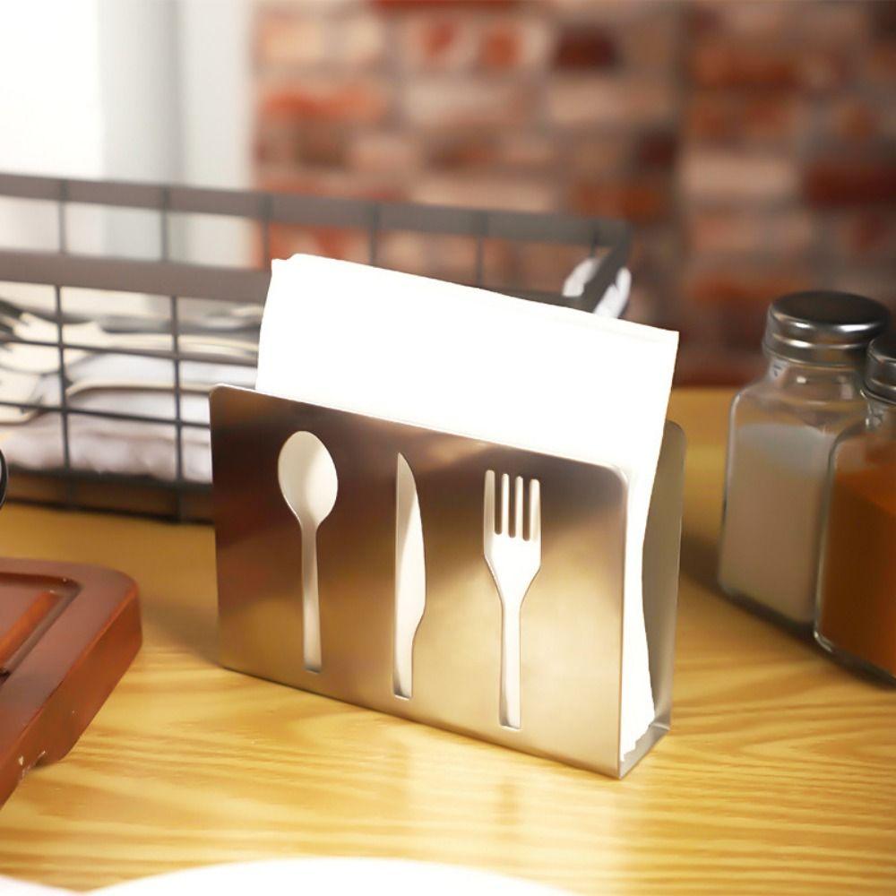 Stainless Steel Napkin Storage Shelf Rustproof Napkin Storage Rack Napkin Stand Home Restaurant