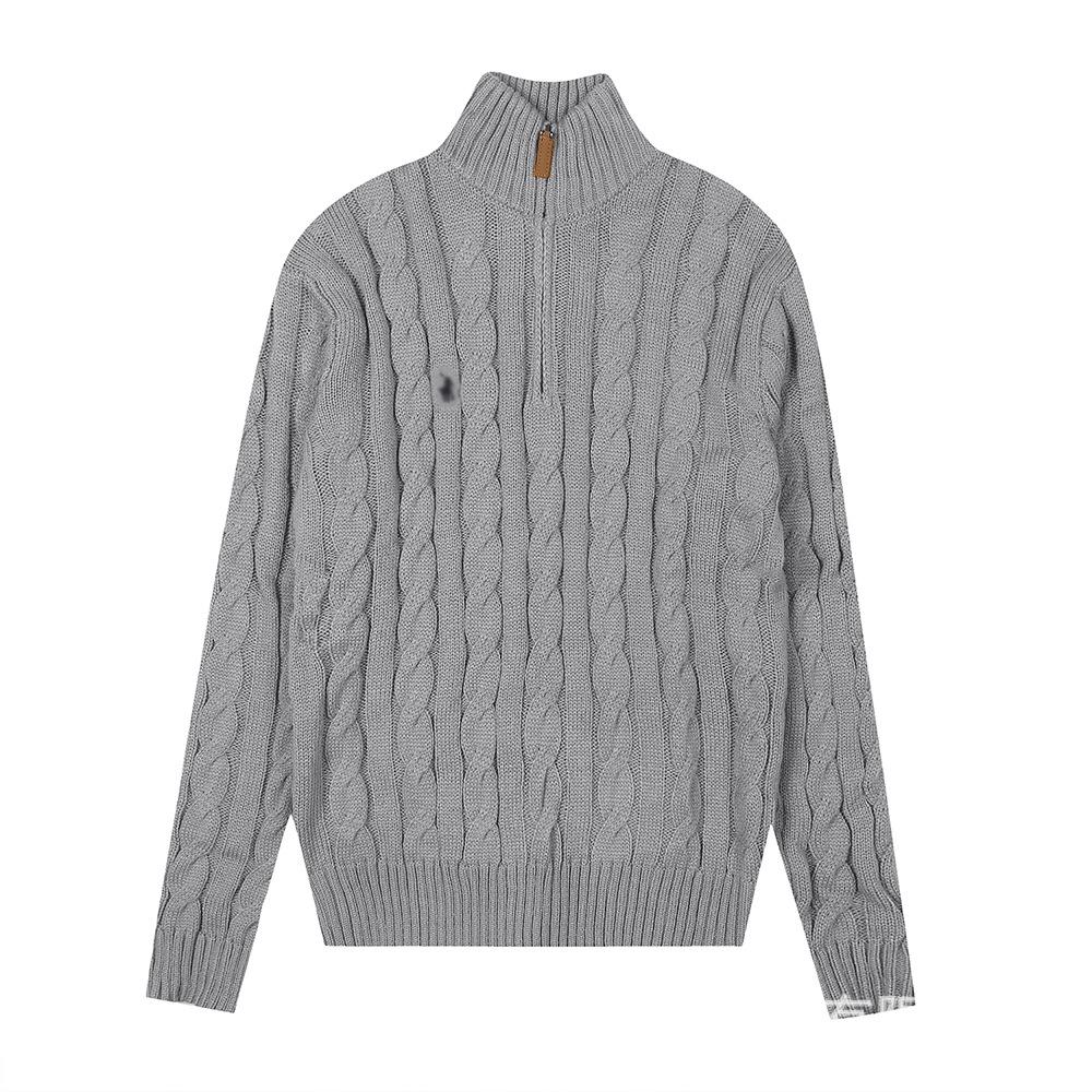 Ralph Women's Thick Knit Half Zip Stand Collar Sweater