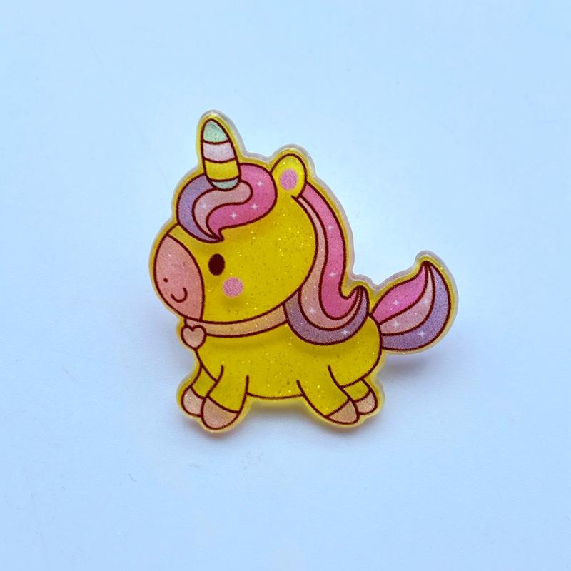 10 шт. Мини Смешанные с блестящими Мультяшные Единороги Акриловые Kawaii Украшения для скрапбукинга DIY Аксессуары H64