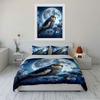 Cockatiel with Moonlit Blossoms Bedding Duvet Cover Set  (1*Duvet Cover 2*Pillowcases, without duvet insert)