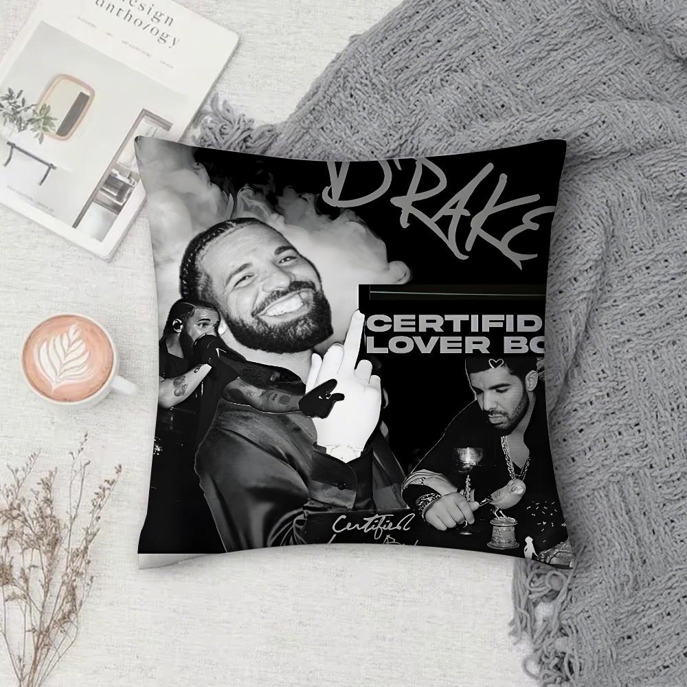 D-Drake For All the Dogs Наволочка Квадратная Двусторонняя Печать Короткий Плюш Чехол для Диванной Подушки Прикроватная Подушка