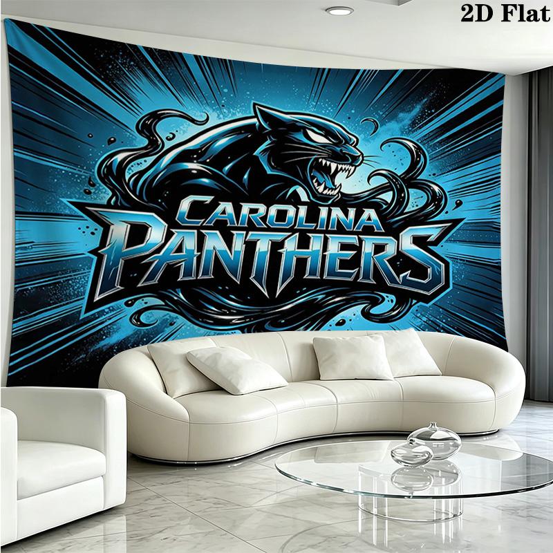 Carolina Panthers Wall Tapestry Aesthetic Wall Hanging Printed Fabric Blanket Decorative Tapestries for Bedroom Living Room Home Decor