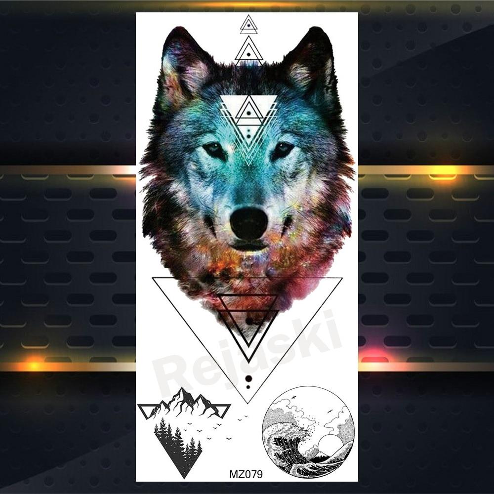 Временные татуировки с изображением орла для мужчин и женщин, волк, черное животное, татуировка, тигр, лесной лось, геометрия, гора, поддельные татуировки, скорпион, руки, руки