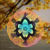 25.4cm Rotating Metal Wind Chime Vibrant Mandala Design Outdoor Hanging Decor for Garden Balcony Patio Creative Gift All Seasons