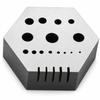 TAURISH Hexagonal Steel Riveting Anvil Block, 17mm Thick, 15 Holes, 5 Slots