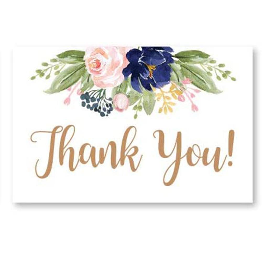 30pcs Leaf Floral Thank You Cards with envelope stickers Invitations Blank inside Greeting Cards postcards Gift Card 9X5.4cm