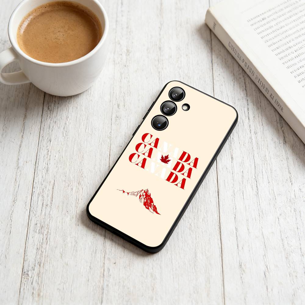 Эстетичный чехол для телефона с флагом Канады для Samsung Galaxy A73, A72, A71, A70, A53, A52, A51, Мягкий силиконовый черный чехол