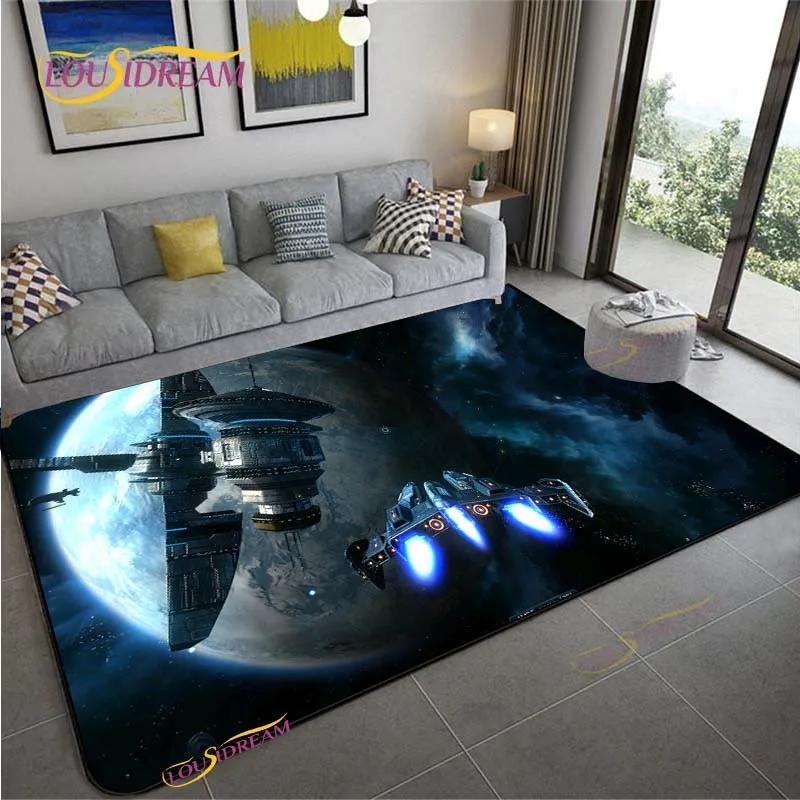 3D Ковер Космическая Станция для Гостиной Спальни Стола Кинотеатра Кухонный Дверной Детский Нескользящий Коврик для Пола Альфомбра Подарок на День рождения