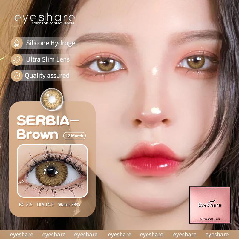 Eyeshare 1 Pair Serbia Contact Lenses for Eyes Gray Pupils Natural Big Black Eyes Contacts Beauty Makeup Soft Cosmetics