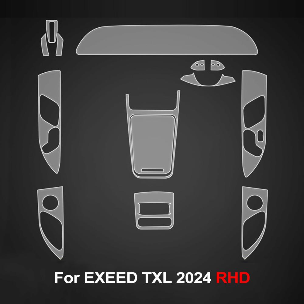 TPU пленка для интерьера автомобиля для EXEED TXL 2024, вырезанная по размеру, защита от царапин, центральная консоль, медиа-панель, приборная панель, навигация, PPF наклейка, аксессуары