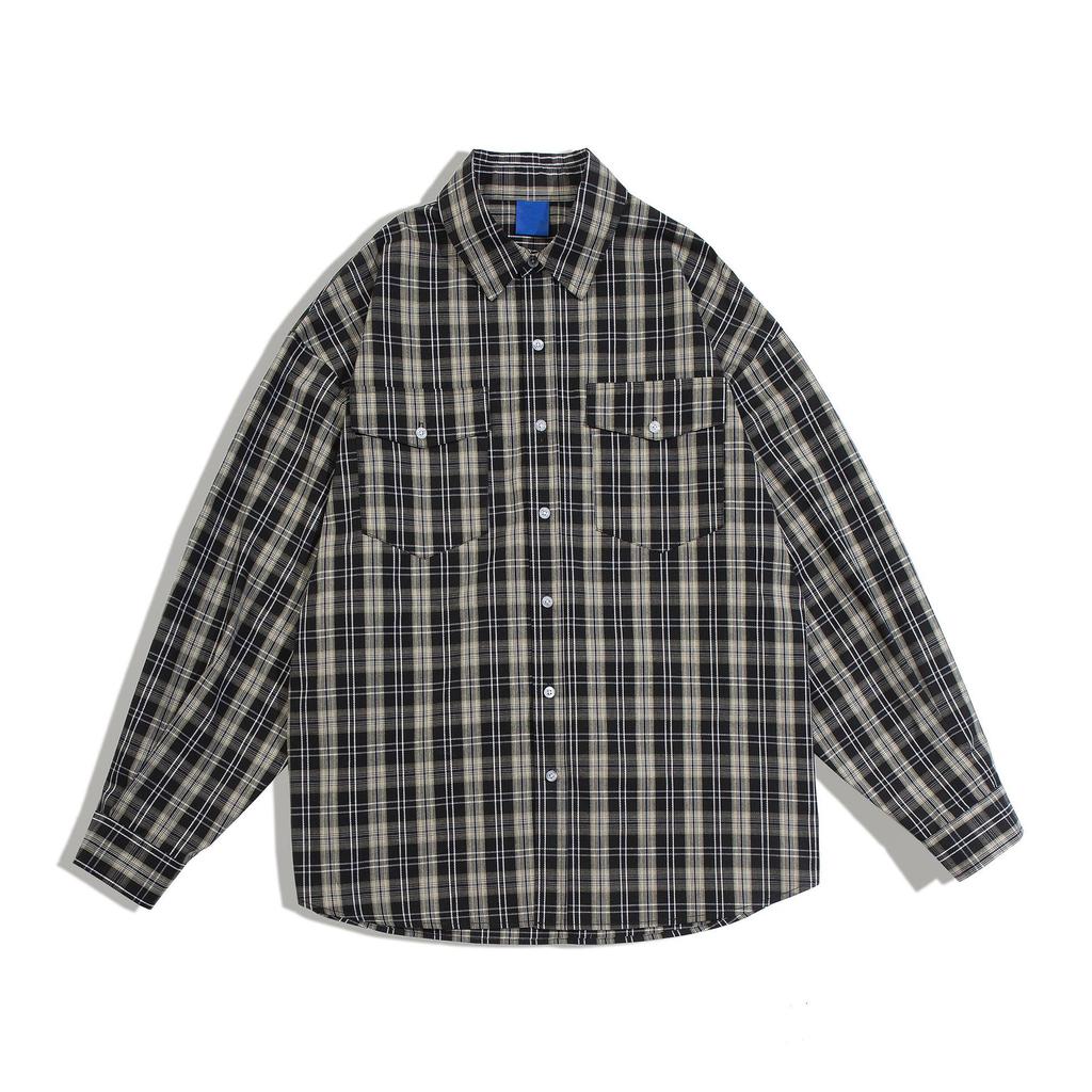 Унисекс Весенняя Рубашка в Клетку в Стиле Ретро с Длинным Рукавом - Свободная, Повседневная, в Стиле Преппи для Мужчин и Женщин