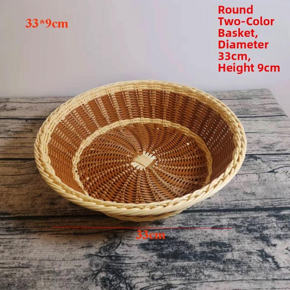 Hardness Rattan Wicker Woven Serving Baskets Household 10 Styles Bread Fruit Vegetables Basket Handwoven Hot Pot Platter