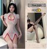 Erotic lingerie sexy female nurse suit hot mesh see-through seduction cut-out small breasts uniform set