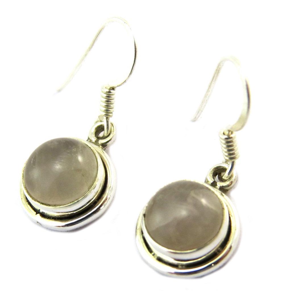 Les Trésors De Lily [P3769] - Silver 'Charmes' Rose Quartz Earrings - 10 Mm