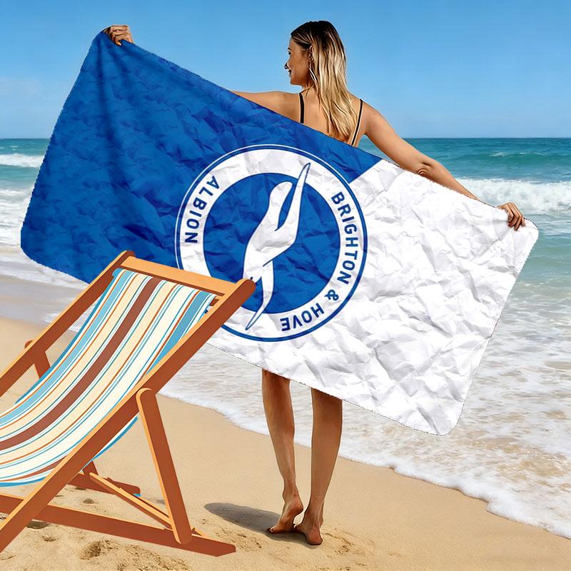 Пляжное полотенце с принтом Brighton & Hove Albion, Большое мягкое быстросохнущее полотенце для пляжа, кемпинга, плавания