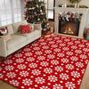 Christmas Large Area Rug Living Room Rug Machine Washable Rugs Low Pile Carpet Indoor Door Mat Red/White Non-Slip Snowflake Rug