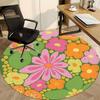 1pc Floral Pattern Office Round Area Rug, Indoor Mat Suitable For Office, Under Office Chairs Bedroom Living Room Home Decor, Room Deco 097