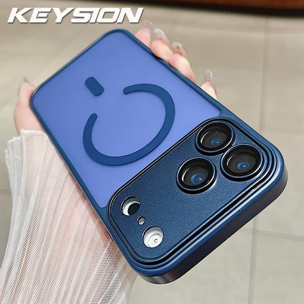 KEYSION Роскошный матовый полупрозрачный магнитный чехол для MagSafe для iPhone 17 Pro Max Беспроводная зарядка Ударопрочная броня Чехол для телефона