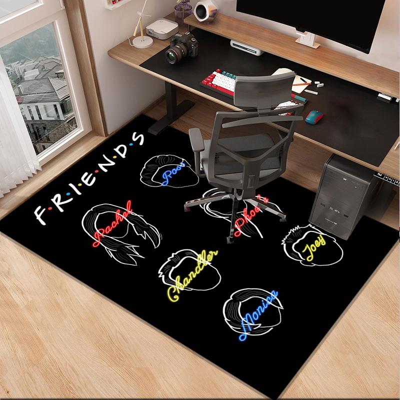 Friends Show Quotes Office Rug Chair Mat, Game Carpet, Suitable for Front Door, Bedroom, Living Room, Desk, Holiday Gift