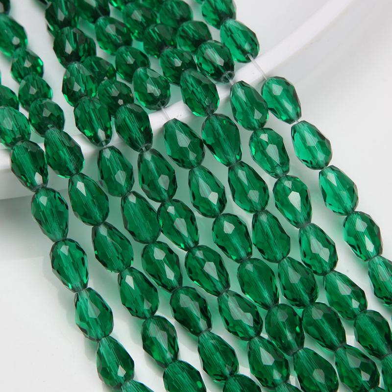1 Strand 8x12mm Spacer Water Drop Beads AB Shine Glass Crystal Beads Bracelets for Women Accessory Beads for Jewelry Making
