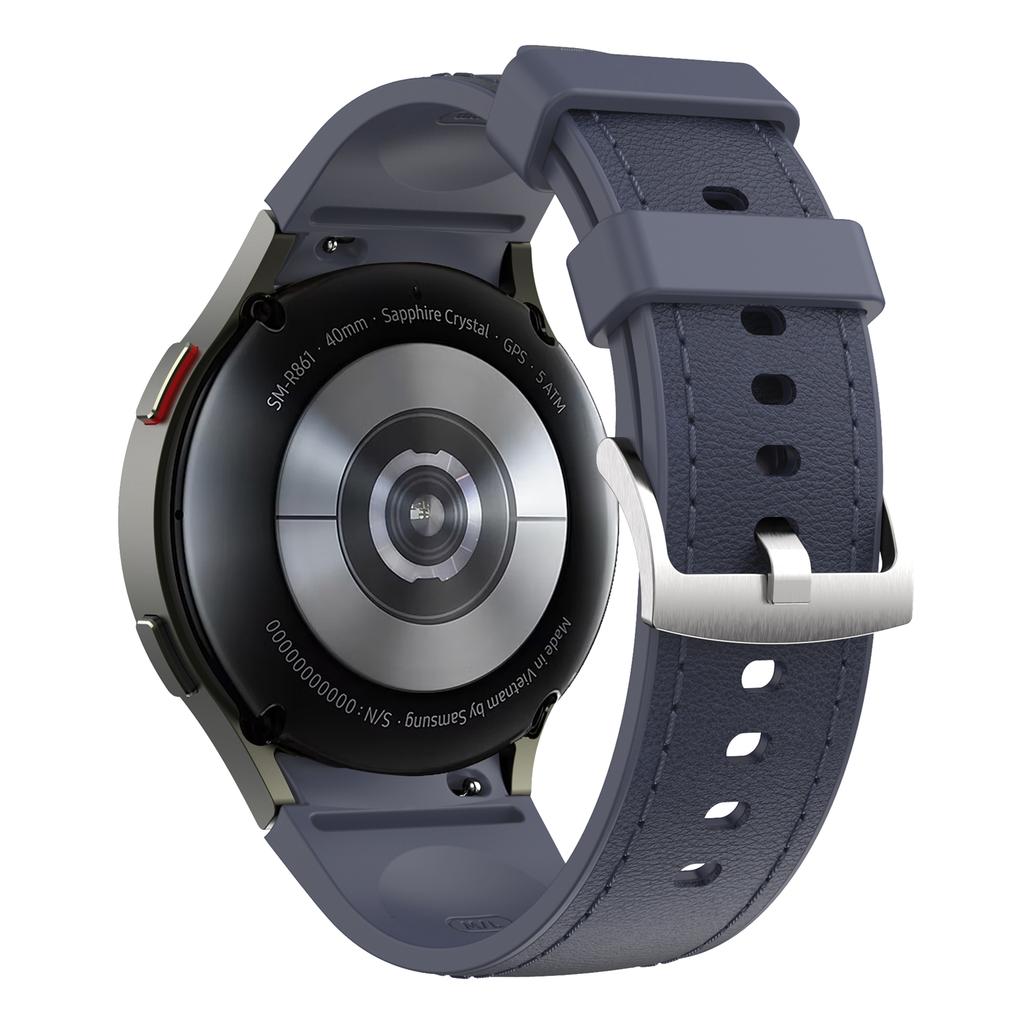 Ремешок для Samsung Galaxy Watch7/Watch6/Watch 5/Watch4 Силиконовый+Кожаный Регулируемый Браслет