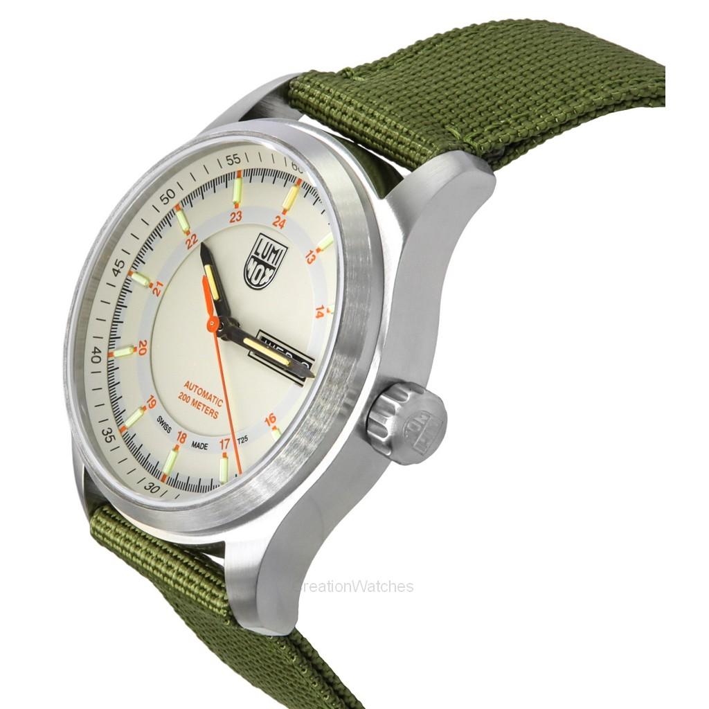 Luminox Мужские часы Atacama Field Cloth с ремешком из ткани цвета слоновой кости, автоматические, для дайвинга XL.1907.NF 200M