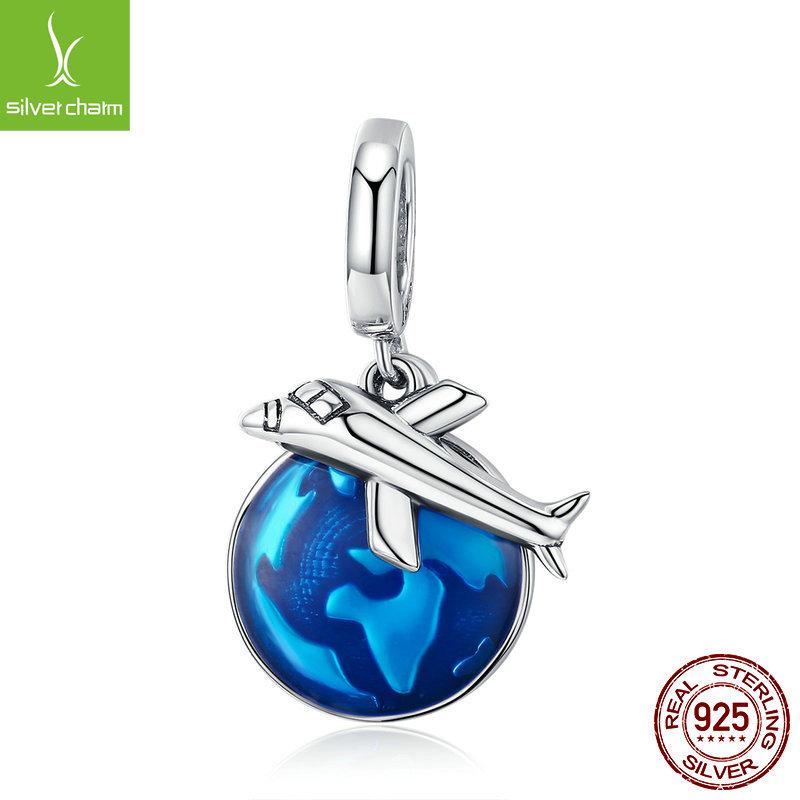 Travel Series Collection 925 Silver Loose Beads Car Airplane Luggage Diy Beaded Bracelet Accessories