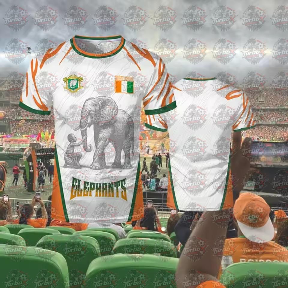 2026 New Ivory Coast Themed T-shirt Outdoor Sports Breathable Quick-drying Jersey Unisex Africa Cup Of Nations Fan Jersey