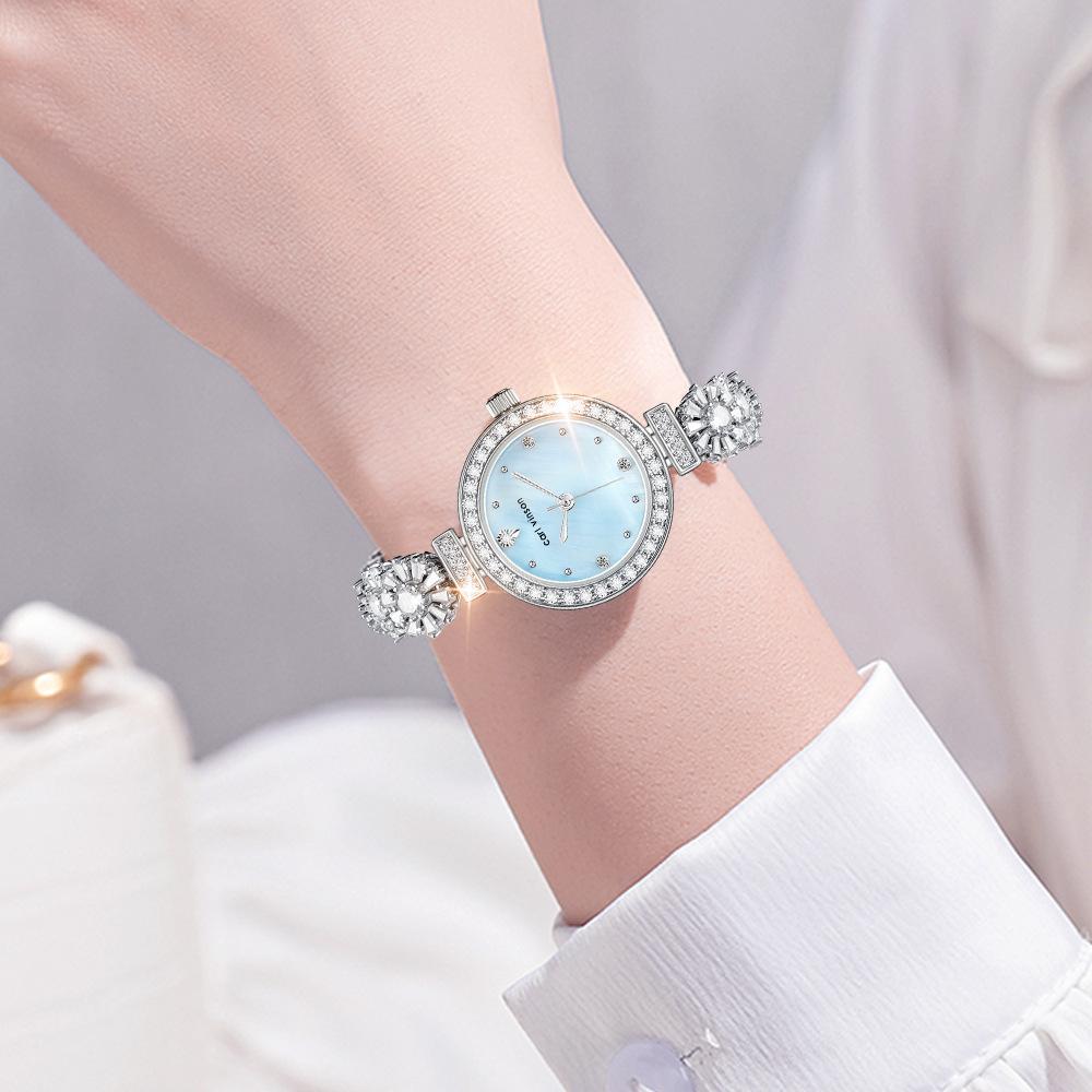 Temperament Women'S Quartz Bracelet Watch Alloy Light Luxury Niche High-End Waterproof Retro Fashion Quartz Watch Women