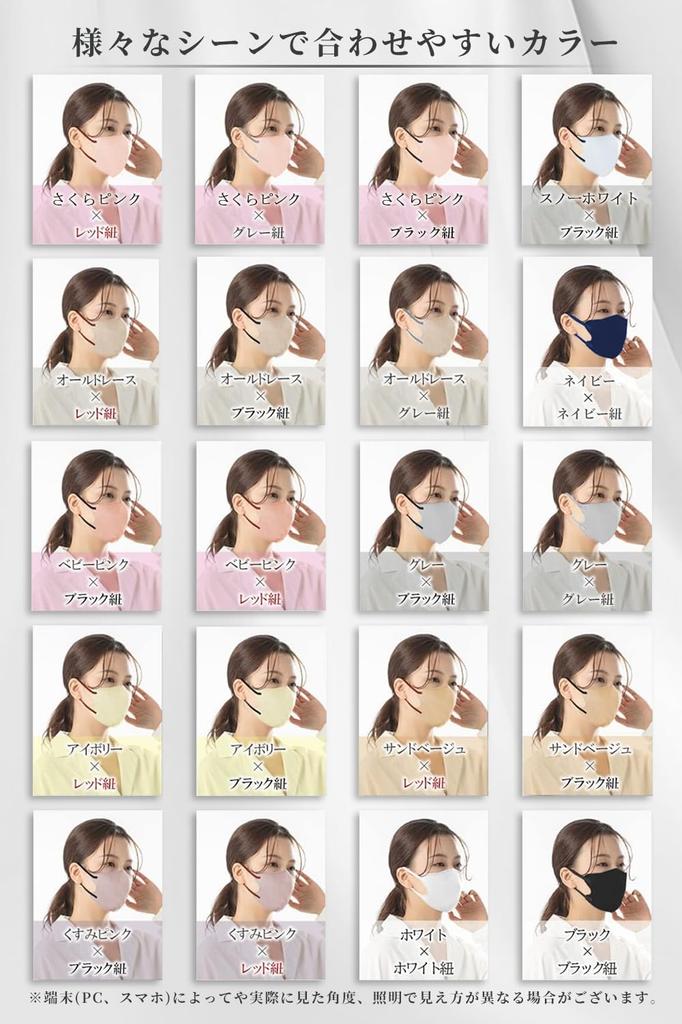 TJ TRAD JAPAN 3D Нетканые Маски Сделано в Кружеве x 30 Масок, Япония, Двухцветные (Старый Чёрный, Граф)