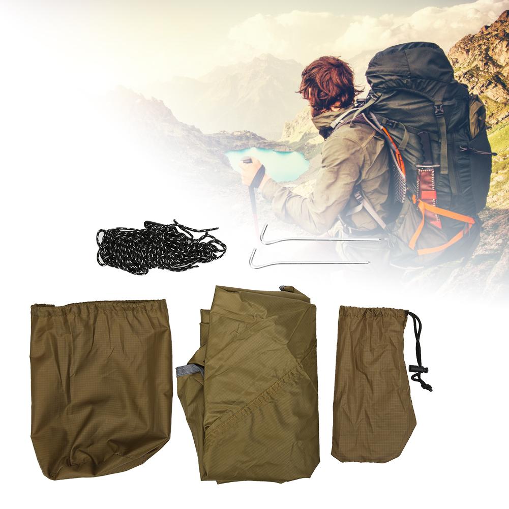 210T Polyester Fabric Outdoor Rhombic Waterproof Sun Proof Camping Ground Mat Tent Hammock Awning(Light Tan )