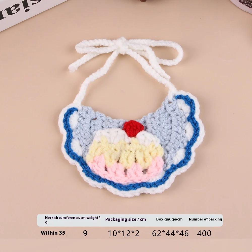Cat Dog Knit Scarf Hat Adjustable Warm Pet Bib Pendant Cute Drool Bandana for Winter Christmas Pet Items Cat Accessories Pet