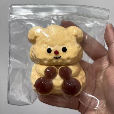 Мягкая игрушка-фиджет ручной работы «Медвежонок-масло» Mochi Taba, игрушка для снятия стресса и декомпрессии