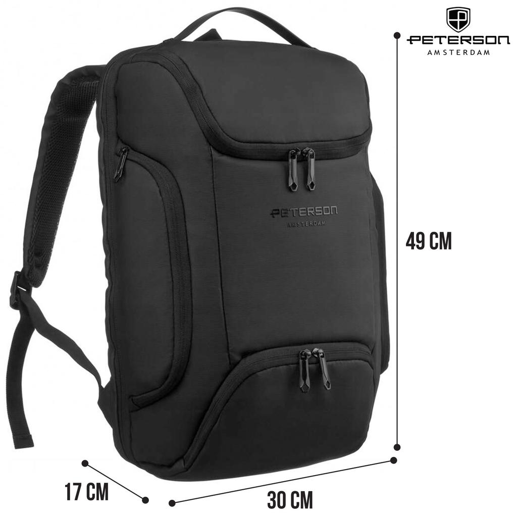 Spacious laptop backpack with USB port - Peterson