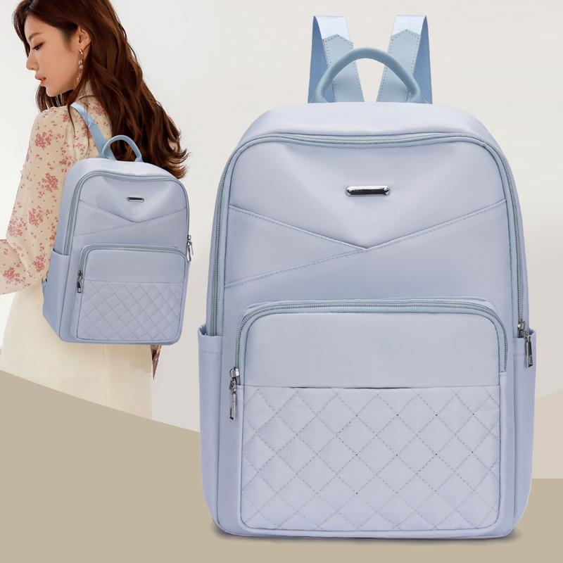 Solid Color Backpack Women Travel Large Capacity Backpack