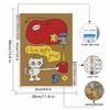 Diamond painting kit white cat and apple. full diamond round mosaic handmade. home decoration gift