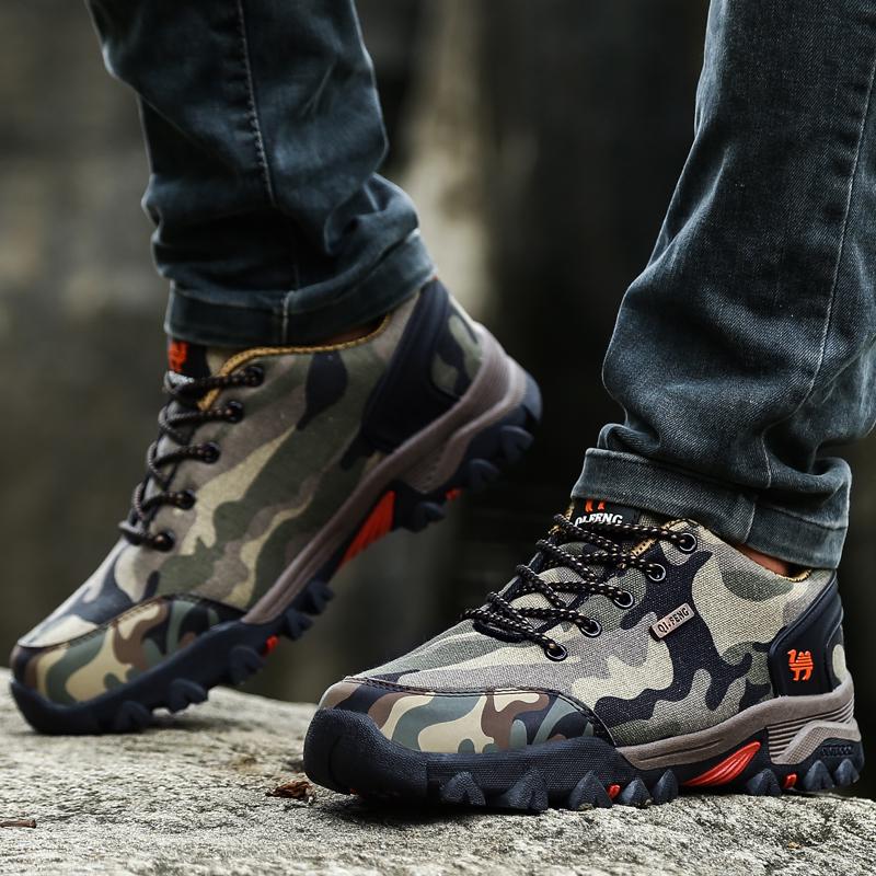 36-44 Fashion Camouflage Outdoor Couple Hiking Shoes Low Top Hiking Shoes Casual Sports Shoes Labor Protection Shoes