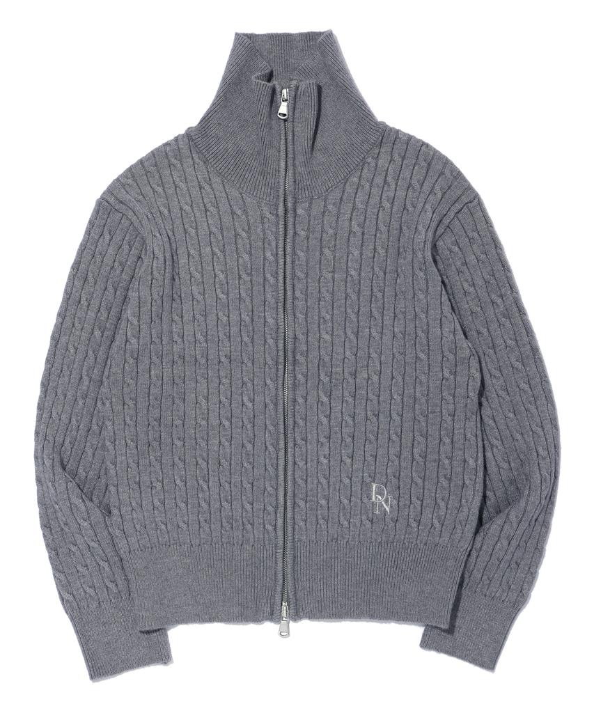 DISTN9NE High-Neck Knit Zip-Up Melange Grey (Lp5Sf506-097)